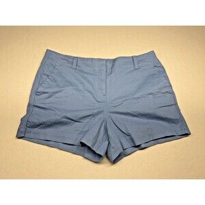 Vineyard Vines Shorts Womens 12 Light Blue Herringbone Stretch Cotton 3.5 In